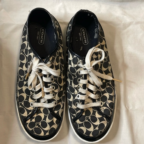 Coach Shoes - Coach Black And White Sneakers Women Size 8.5